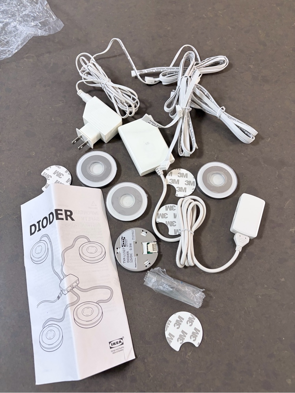 IKEA DIODER LED Puck Light Set - White under cabinet lighting new - Picture 6 of 6